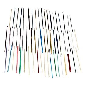 Vintage Metal, Plastic Wood Mixed Lot of 60 Crochet Needles Boye, Bates Assorted